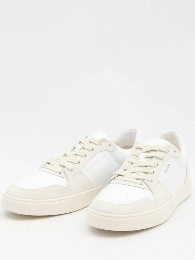 Suede Leather Low Top Sneakers White - TOD'S - BALAAN 3