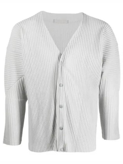 Pleated Button Cardigan Grey - ISSEY MIYAKE - BALAAN 2