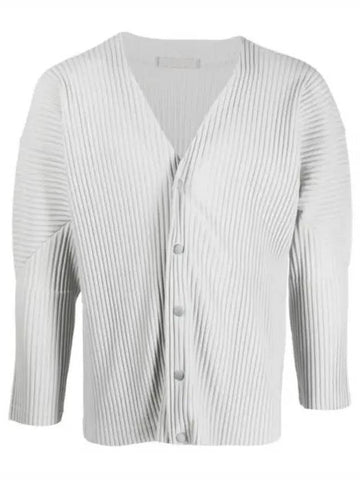 Pleated Button Cardigan Grey - ISSEY MIYAKE - BALAAN 1