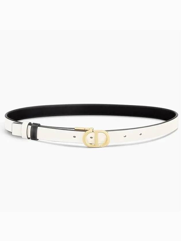 30 Montaigne Reversible Smooth Calfskin Belt Ivory Black - DIOR - BALAAN 5