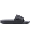 Men's VLTN Logo Slippers Black - VALENTINO - BALAAN.