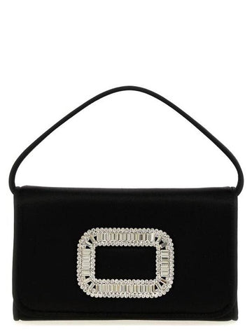 Pilgrim Micro Satin Tote Bag Black - ROGER VIVIER - BALAAN 1