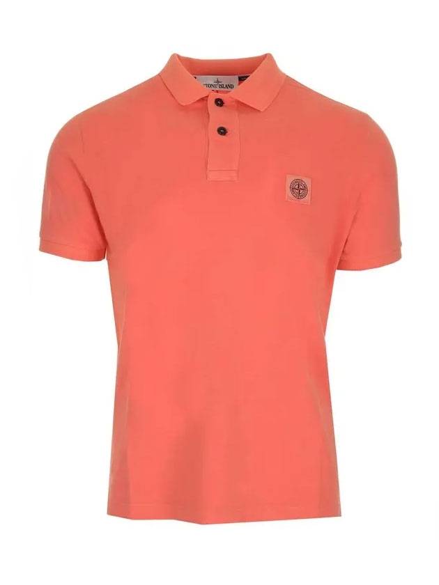 Men's Wappen Logo Patch Polo Shirt Orange - STONE ISLAND - BALAAN.