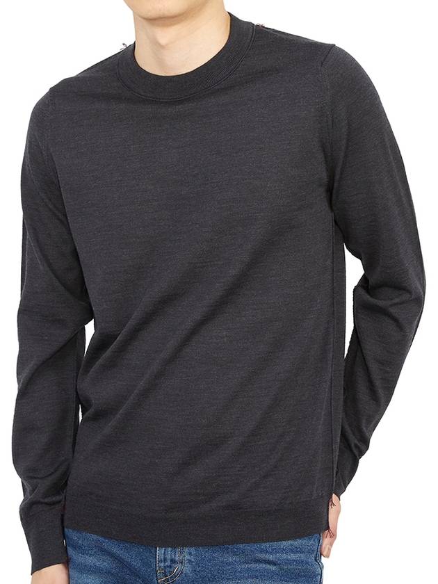 Back Stitch Crew Neck Wool Knit Top Charcoal - MAISON MARGIELA - BALAAN 6