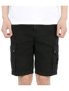 Logo Cotton Slim Cargo Shorts Black - STONE ISLAND - BALAAN 3