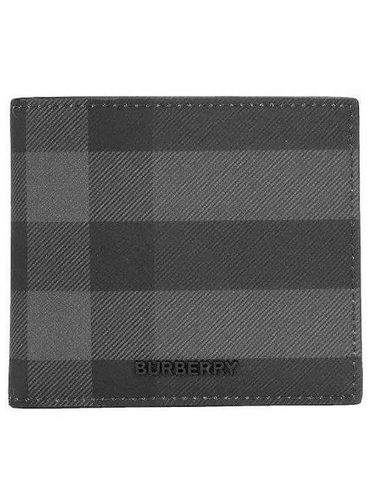 Vintage Check Logo Half Wallet Charcoal - BURBERRY - BALAAN 2