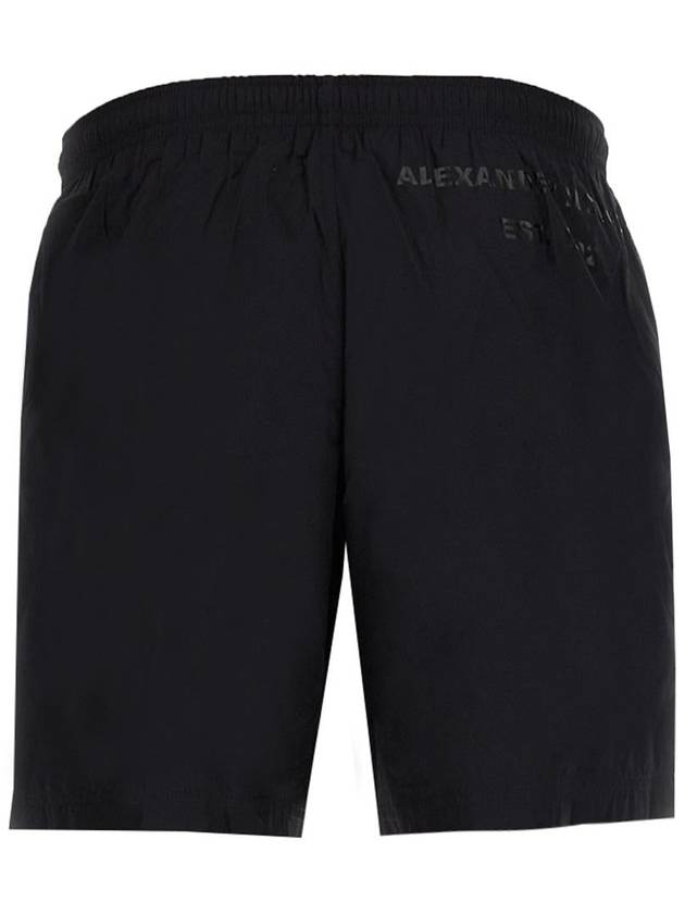 Men's Side Graffiti Logo Swim Shorts Black - ALEXANDER MCQUEEN - BALAAN 5