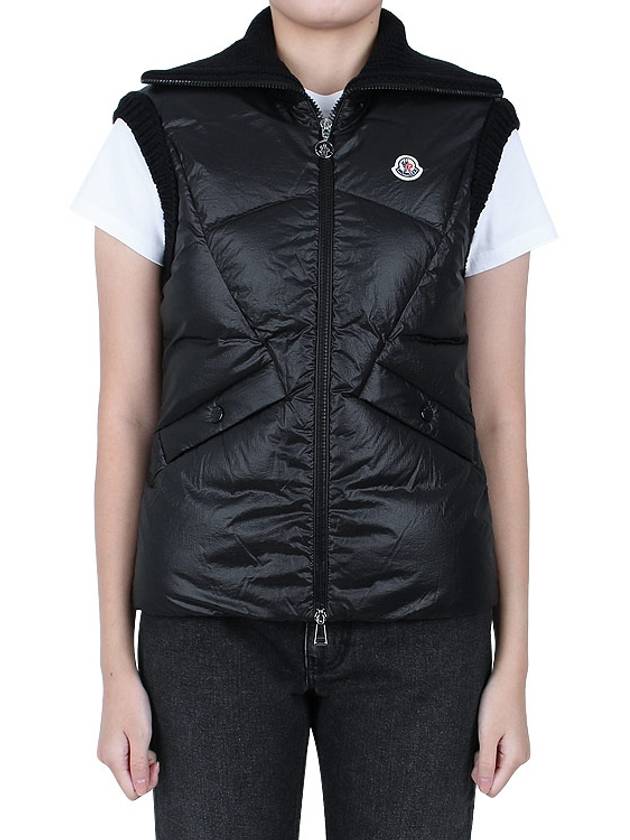 Women's Padded Wool Vest Black - MONCLER - 3