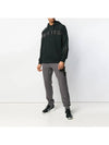 Logo Lettering Hoodie Black - STONE ISLAND - BALAAN 5