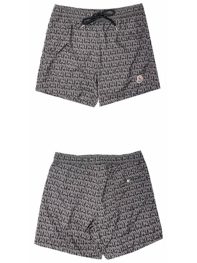 2C00001 597DA S99 All Over Logo Printing Swim Shorts Black Gray Men s Pants TTA - MONCLER - BALAAN 4