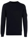 Men's Lens Wappen Pocket Knit Top Navy - CP COMPANY - BALAAN.