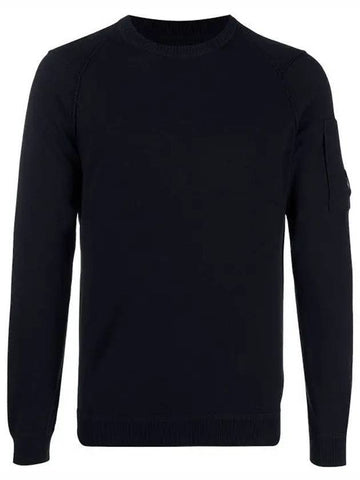 Men's Lens Wappen Pocket Knit Top Navy - CP COMPANY - BALAAN.