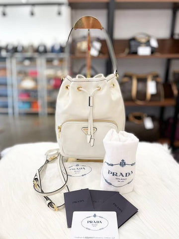 Daol Sangin Store Duet Bucket Bag White Leather 1BH038 Condition A - PRADA - BALAAN 1