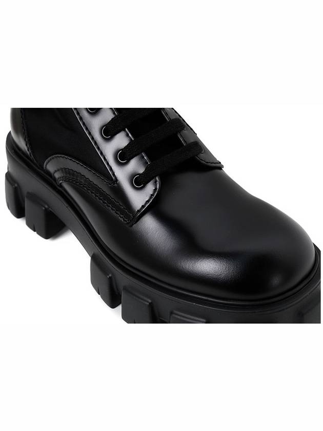 Men's Monolith Brushed Leather Combat Boots Black - PRADA - BALAAN 10