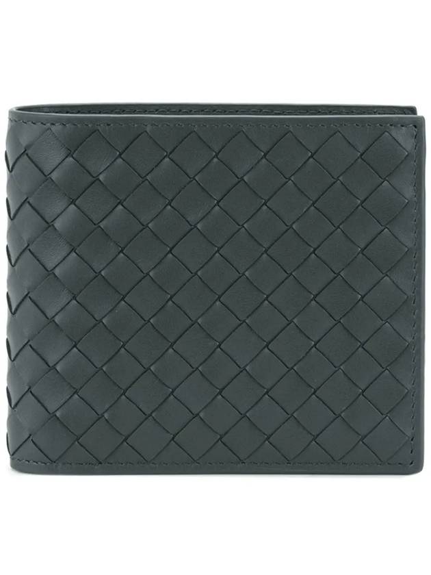 Intrecciato Weaving Half Wallet Dark Grey - BOTTEGA VENETA - BALAAN 2