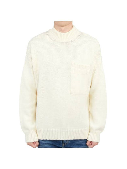 Men's Mock Neck Wool Knit Top Ivory - TEN C - BALAAN 2