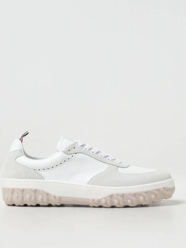 Letterman Panel Lace-Up Low-Top Sneakers White - THOM BROWNE - BALAAN 2