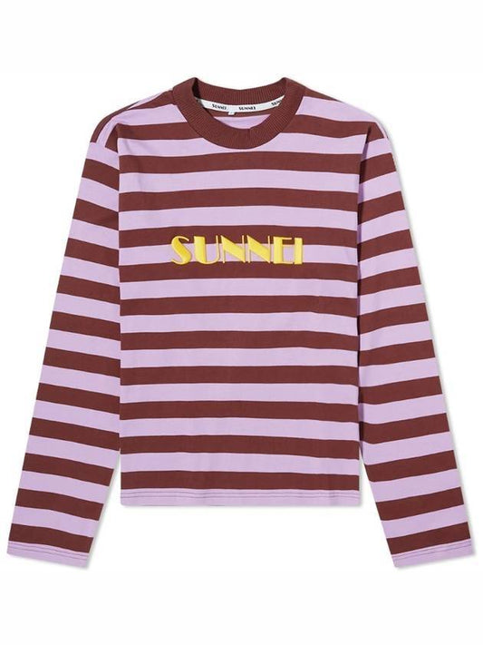 logo striped long sleeve t-shirt burgundy - SUNNEI - BALAAN 1