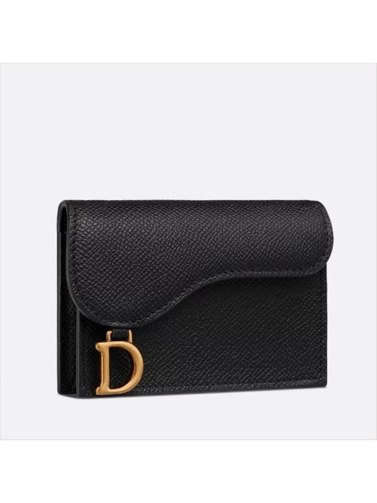 Saddle Flap Card Wallet Black - DIOR - BALAAN 2