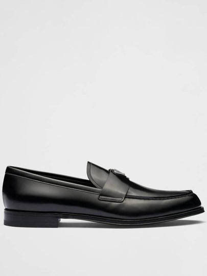 Brushed Leather Loafers Black - PRADA - BALAAN 2