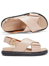 Fussbett Leather Sandals Dessert Beige - MARNI - BALAAN 3