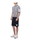 Logo Patch Midi Shorts Navy - THOM BROWNE - BALAAN 5