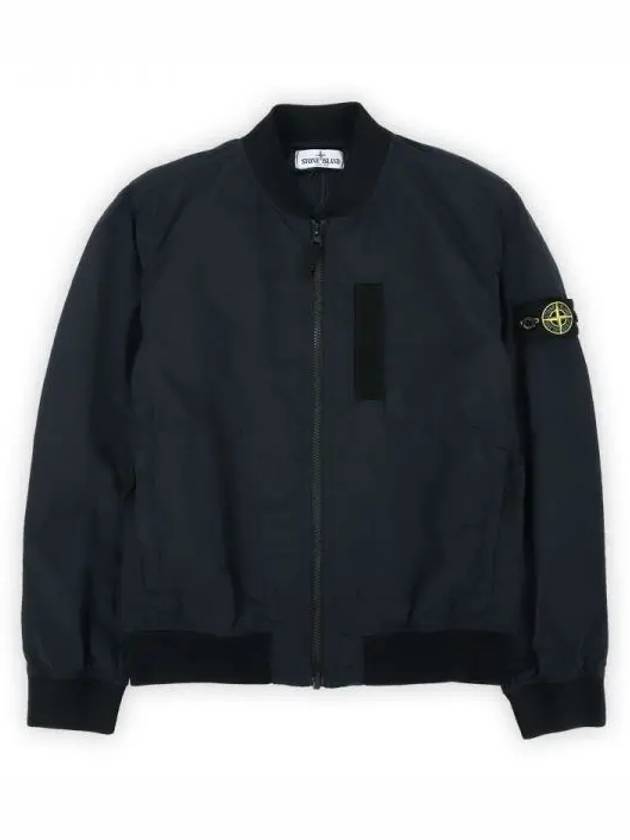 Kids Garment Dyed Cotton Nylon Bomber Jacket Navy - STONE ISLAND - BALAAN 2