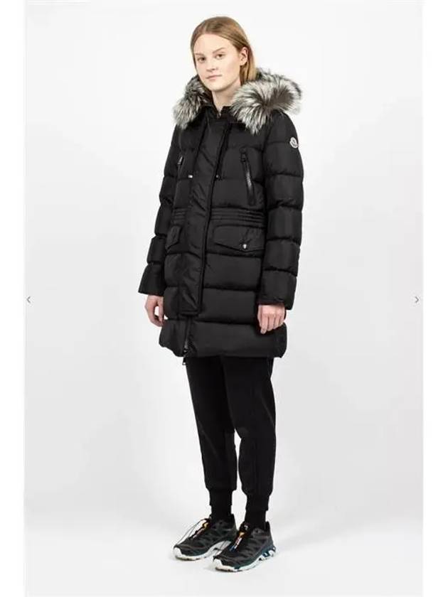 Women's Aphroti Silver Fox Fur Down Long Padding Black - MONCLER - BALAAN 4