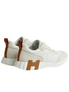 Men's Bouncing Mesh Suede Goatskin Low Top Sneakers White - HERMES - BALAAN 4