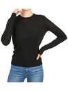 Regal Wool Crew Neck Knit Top Black - THEORY - BALAAN 6