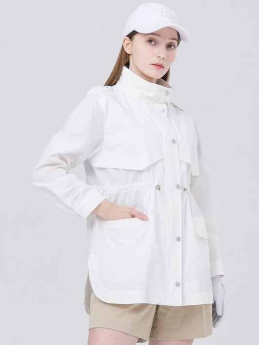 Bio-processed Stand Collar White Windbreaker Jacket DO3242WB46 2 - DOYOUKNOWMC GOLF WEAR - BALAAN 2