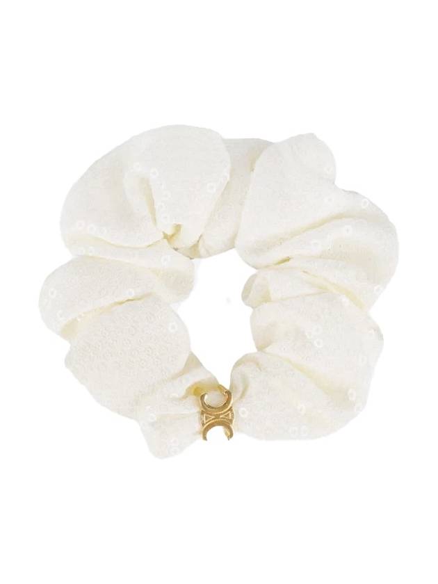 Women's Triomphe Hair Scrunch White - CELINE - BALAAN 2