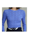 Polo Cable Knit Cotton Women's Round Neck Sweater - POLO RALPH LAUREN - BALAAN 10