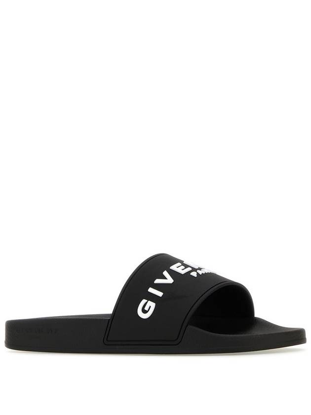 Logo Rubber Slide Slippers Black - GIVENCHY - BALAAN 3