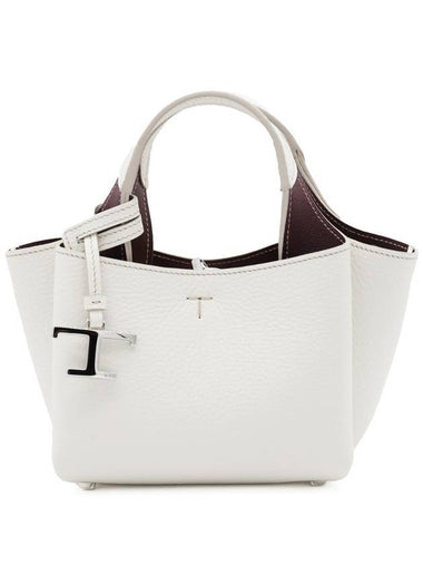 Micro Leather Tote Bag White - TOD'S - BALAAN 1