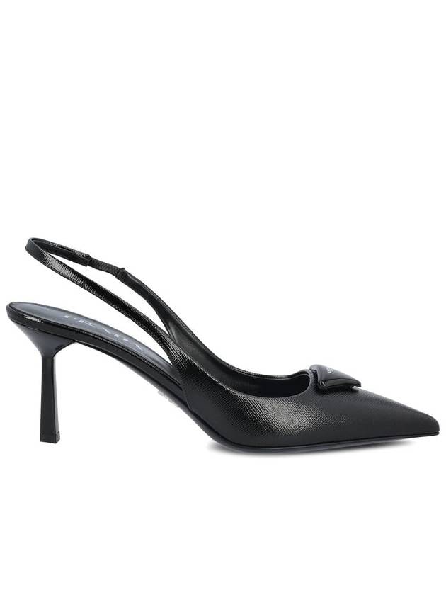 Saffiano Patent Leather Slingback Heel Black - PRADA - BALAAN 2