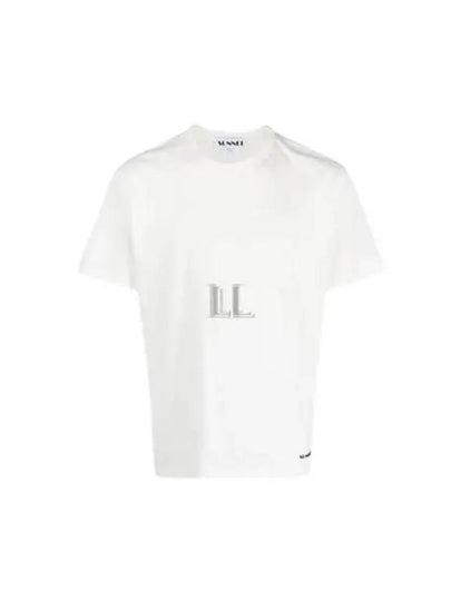 Classic Small Logo Print Short Sleeve T-Shirt Off White - SUNNEI - BALAAN 2