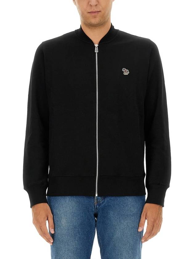 Zebra Logo Cotton Bomber Jacket Black - PAUL SMITH - BALAAN 2