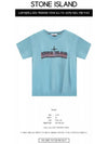 Tricromia One Print Garment Dyed Cotton Jersey Short Sleeve T-Shirt Blue - STONE ISLAND - BALAAN 3