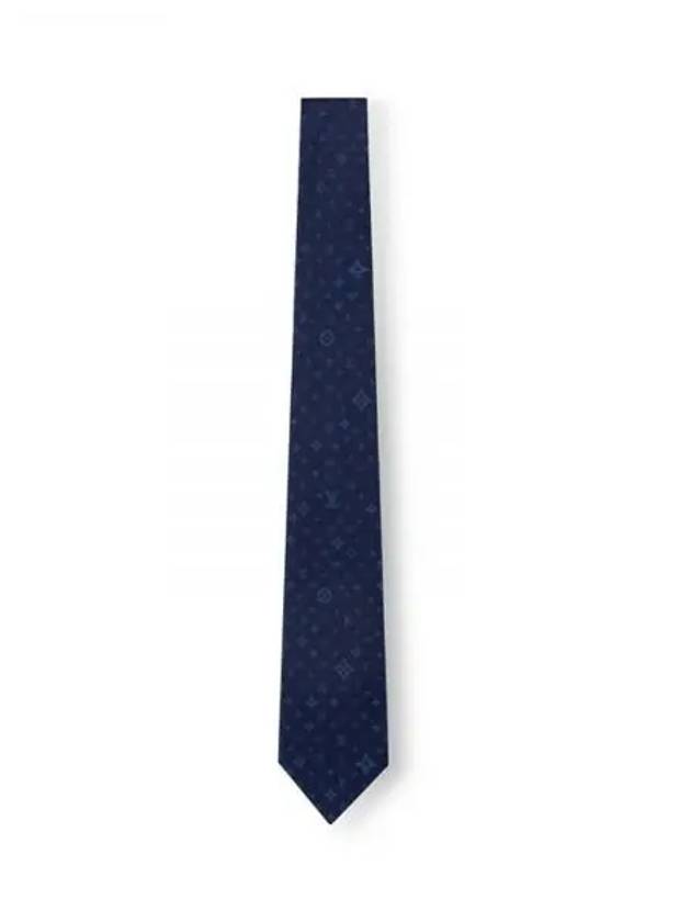 MNG Stars Monogram Silk Tie Navy - LOUIS VUITTON - BALAAN 2