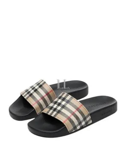 Check Furley Slippers Beige - BURBERRY - BALAAN 2