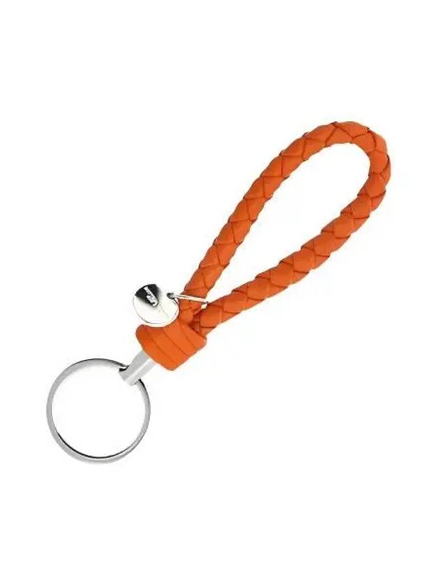 Intrecciato Leather Key Holder Orange - BOTTEGA VENETA - BALAAN 2