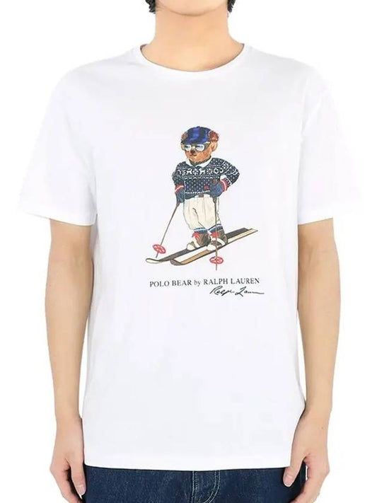 Men's Ski Bear Printed Short Sleeves T-Shirt White - POLO RALPH LAUREN - BALAAN 2