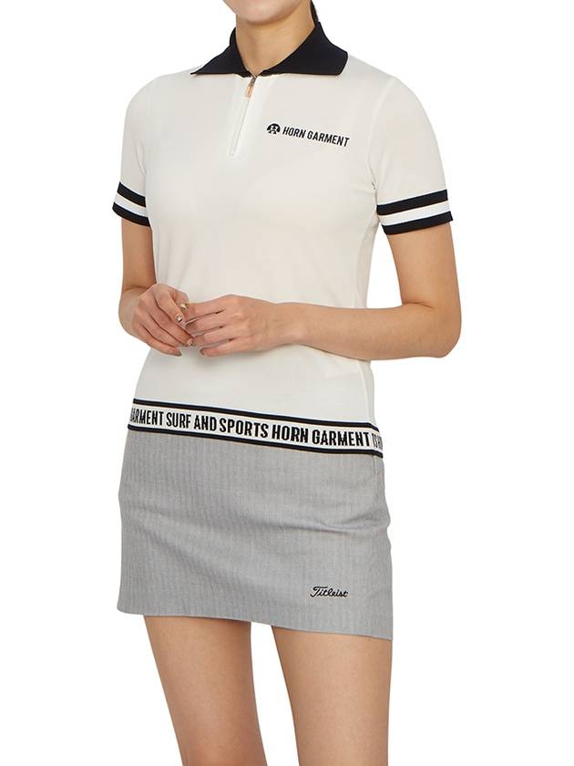 Women's Logo Short Sleeve PK Shirt White - HORN GARMENT - BALAAN 6