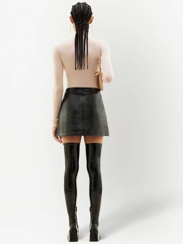 Edition Glossy Vinyl A-Line Skirt Black - COURREGES - BALAAN 5