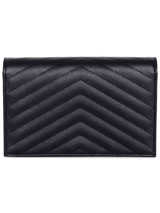 Monogram Envelope Chain Small Wallet Cross Bag Black - SAINT LAURENT - BALAAN 5