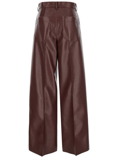 Wide Brown Pants With Concealed Closure In Eco Leather Woman - PHILOSOPHY DI LORENZO SERAFINI - BALAAN 2