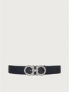 Reversible Gancini Leather Belt Black Navy - SALVATORE FERRAGAMO - BALAAN 2