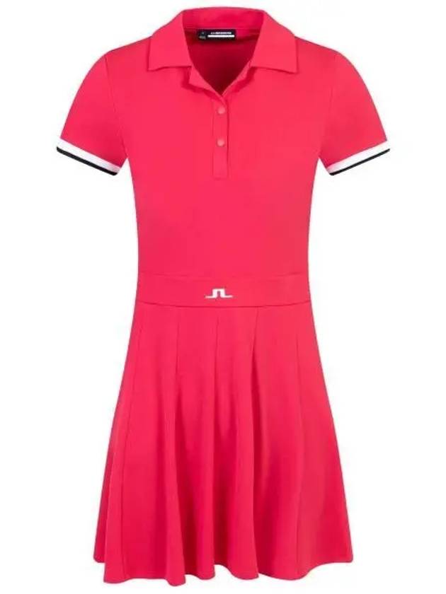 Women's Dagmar Short Dress Rose Red - J.LINDEBERG - BALAAN 2