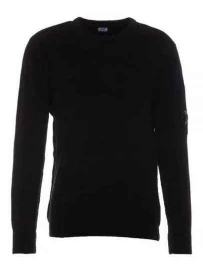 Chenille Cotton Plain Jumper Knit Top Black - CP COMPANY - BALAAN 2